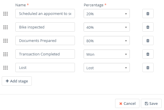 Manage stages 