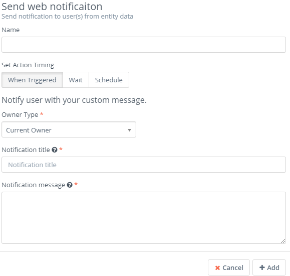 Send web notification form 