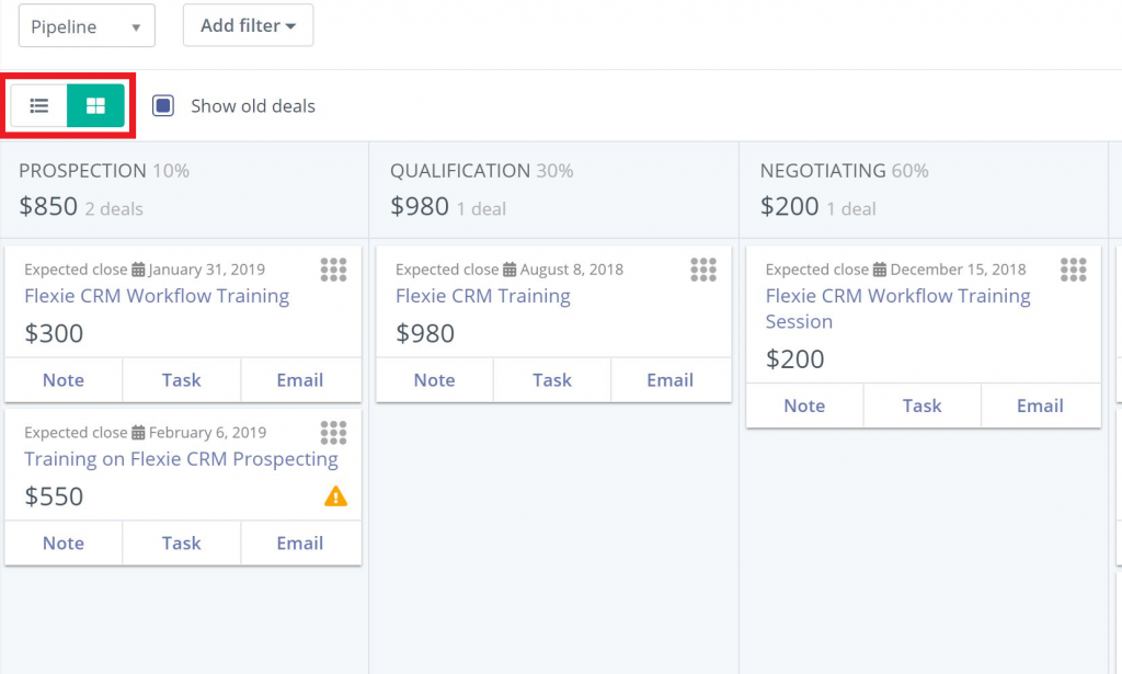 evernote kanban view